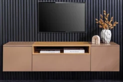 Hängendes TV-Board LOFT 160cm natur grau beige greige drei Fächer mit Schublade