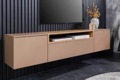 Hängendes TV-Board LOFT 160cm natur grau beige greige drei Fächer mit Schublade