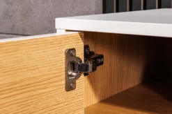 Hängendes TV-Board LOFT 200cm weiß natur sieben Fächer mit Schublade