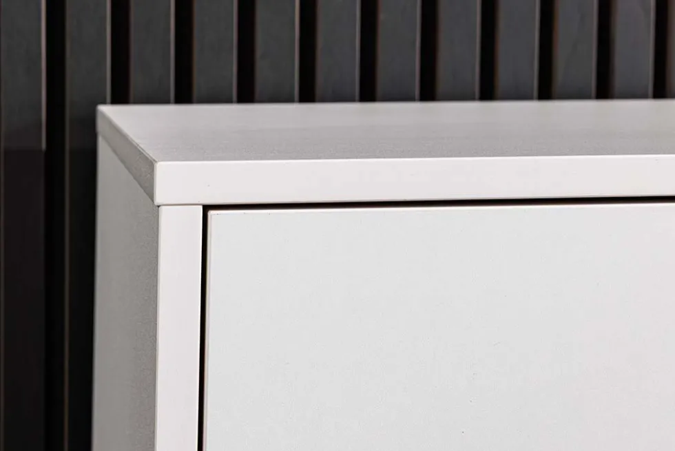 Hängendes TV-Board LOFT 200cm weiß natur sieben Fächer mit Schublade