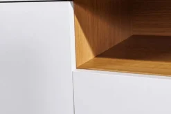 Hängendes TV-Board LOFT 200cm weiß natur sieben Fächer mit Schublade