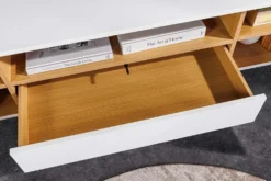 Hängendes TV-Board LOFT 150cm weiß natur fünf Fächer mit Schublade