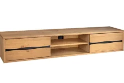 Hängendes TV-Lowboard LIVING EDGE 160cm natur schwarz Wildeiche geölt Baumkante