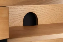 Hängendes TV-Lowboard LIVING EDGE 160cm natur schwarz Wildeiche geölt Baumkante