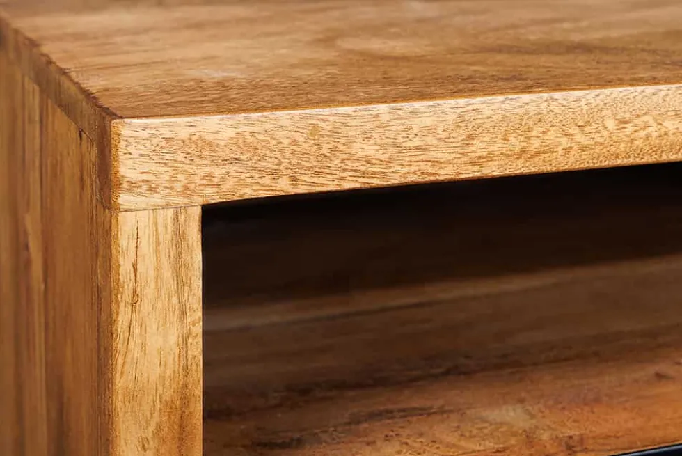 Hängendes TV-Lowboard MAMMUT 160cm braun Akazie honey finish Massivholz Baumkante