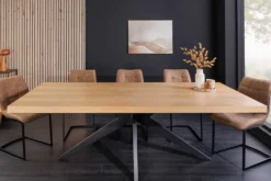 Imposanter Esstisch ZEUS 240cm natur Eichen-Design mit Sterngestell Metall