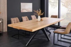 Imposanter Esstisch ZEUS 240cm natur Eichen-Design mit Sterngestell Metall