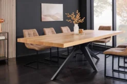 Imposanter Esstisch ZEUS 240cm natur Eichen-Design mit Sterngestell Metall