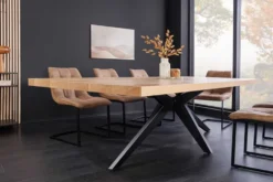 Imposanter Esstisch ZEUS 240cm natur Eichen-Design mit Sterngestell Metall