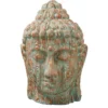 Imposanter XXL Kopf BUDDHA 110cm kupfer grün GRC Beton