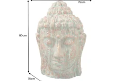 Imposanter XXL Kopf BUDDHA 110cm kupfer grün GRC Beton