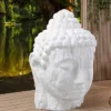 Imposanter XXL Kopf BUDDHA 110cm weiß GRC Beton