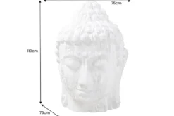 Imposanter XXL Kopf BUDDHA 110cm weiß GRC Beton