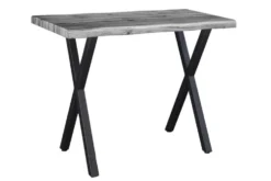 Industrial Bartisch WILD 120cm grau Wildeichen-Design schwarz Metall X-Gestell
