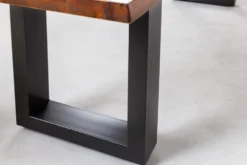 Industrial Baumstamm Sitzbank GENESIS 180cm Akazie Massivholz Metallgestell Live Edge