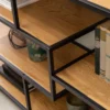 Industrial Bücherregal SLIM LINE 114cm Wildeiche schwarz fünf Regalböden