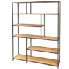 Industrial Bücherregal SLIM LINE 185x135cm Wildeiche schwarz sechs Regalböden