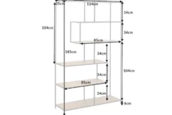 Industrial Bücherregal SLIM LINE 185x114cm Wildeiche schwarz sechs Regalböden