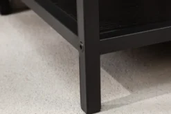 Industrial Bücherregal SLIM LINE 114cm Esche schwarz fünf Regalböden