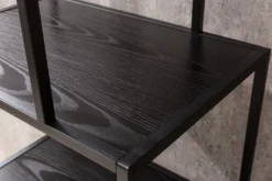 Industrial Bücherregal SLIM LINE 185cm Esche schwarz sechs Regalböden