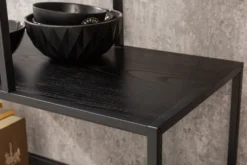 Industrial Bücherregal SLIM LINE 185x114cm Esche schwarz sechs Regalböden