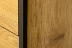 Industrial Bücherregal SLIM LINE 185cm Wildeiche schwarz Metall mit Schubladen