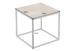 Industrial Beistelltisch BARRACUDA 40cm recyceltes Massivholz mit geflexten Beinen