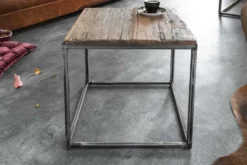Industrial Beistelltisch BARRACUDA 40cm recyceltes Massivholz mit geflexten Beinen