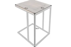 Industrial Beistelltisch SCANDINAVIA 60cm Akazie Massivholz Laptoptisch mit Tablet-Halterung