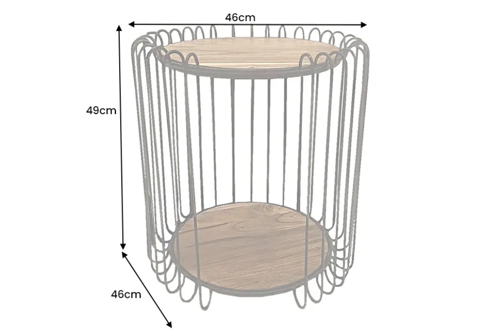 Industrial Beistelltisch TRUE ELEMENTS 50cm natur Akazie Massivholz