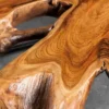 Industrial Couchtisch TEAK ROOT 70cm braun Teakholz Metall Glastisch handmade