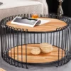 Industrial Couchtisch TRUE ELEMENTS 70cm natur Akazie Massivholz