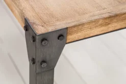 Industrial Design Esstisch FACTORY 200cm Akazie teak-grau weiß gekälkt Metallbeine Kufe