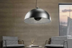 Industrial Design Hängelampe STUDIO 55m schwarz Blattsilber-Optik Hängeleuchte