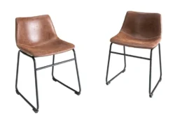Industrial Design Stuhl DJANGO vintage braun mit Eisengestell