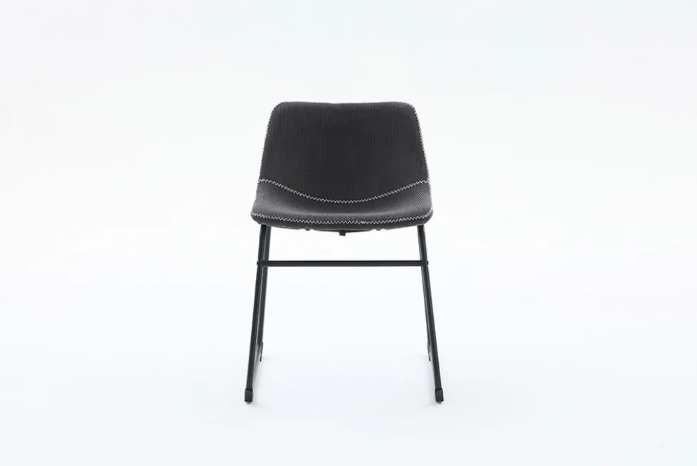 Industrial Design Stuhl DJANGO grau Cord mit Metallgestell