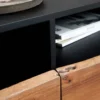 Industrial Design TV-Board ORGANIC ARTWORK 140cm Akazie Massivholz Eisengestell
