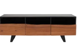 Industrial Design TV-Board ORGANIC ARTWORK 140cm Akazie Massivholz Eisengestell