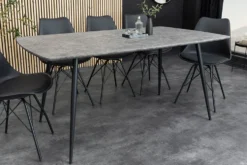 Industrial Esstisch APARTMENT 120cm grau Beton-Design schwarzes Metallgestell