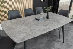 Industrial Esstisch APARTMENT 120cm grau Beton-Design schwarzes Metallgestell