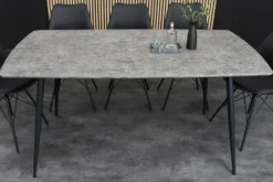 Industrial Esstisch APARTMENT 120cm grau Beton-Design schwarzes Metallgestell