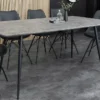 Industrial Esstisch APARTMENT 140cm grau Beton-Design schwarzes Metallgestell