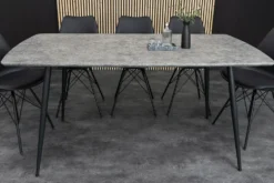 Industrial Esstisch APARTMENT 140cm grau Beton-Design schwarzes Metallgestell