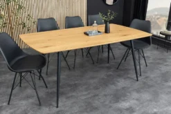Industrial Esstisch APARTMENT 140cm natur Wildeiche schwarzes Metallgestell