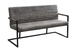 Industrial Freischwinger Bank LOFT 160cm vintage grau mit Armlehne
