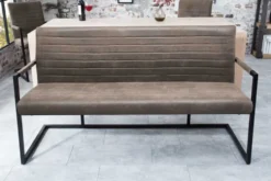 Industrial Freischwinger Bank LOFT 160cm taupe mit Armlehne