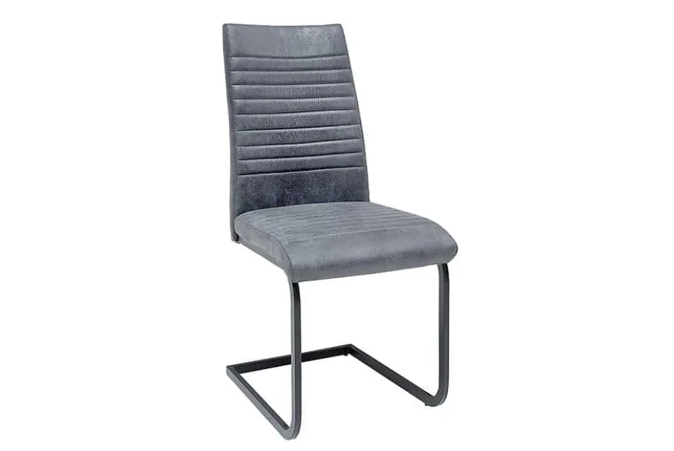 Industrial Freischwinger Stuhl APARTMENT antik grau mit Metallgestell