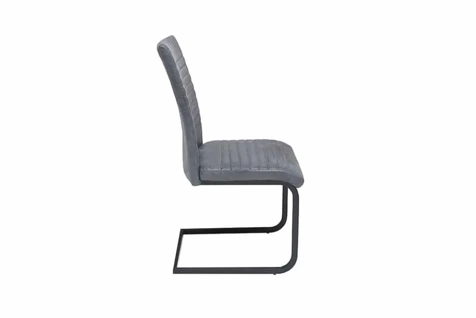 Industrial Freischwinger Stuhl APARTMENT antik grau mit Metallgestell