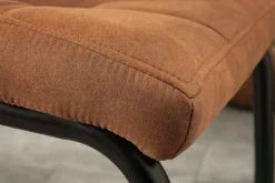 Industrial Freischwinger Stuhl MODENA hellbraun mit Ziersteppung