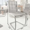Industrial Freischwinger Stuhl MODENA vintage grau mit Ziersteppung